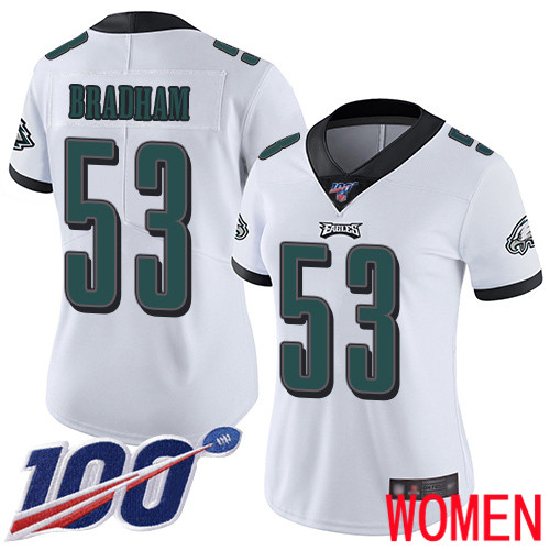 Women Philadelphia Eagles 53 Nigel Bradham White Vapor Untouchable NFL Jersey Limited Player Season